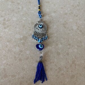 Silver and Blue Evil Eye Pendant